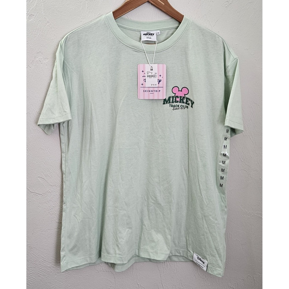*New w/Tags Disney Mickey Mouse Shirt Women's Medium Green Track Club‎ Graphic